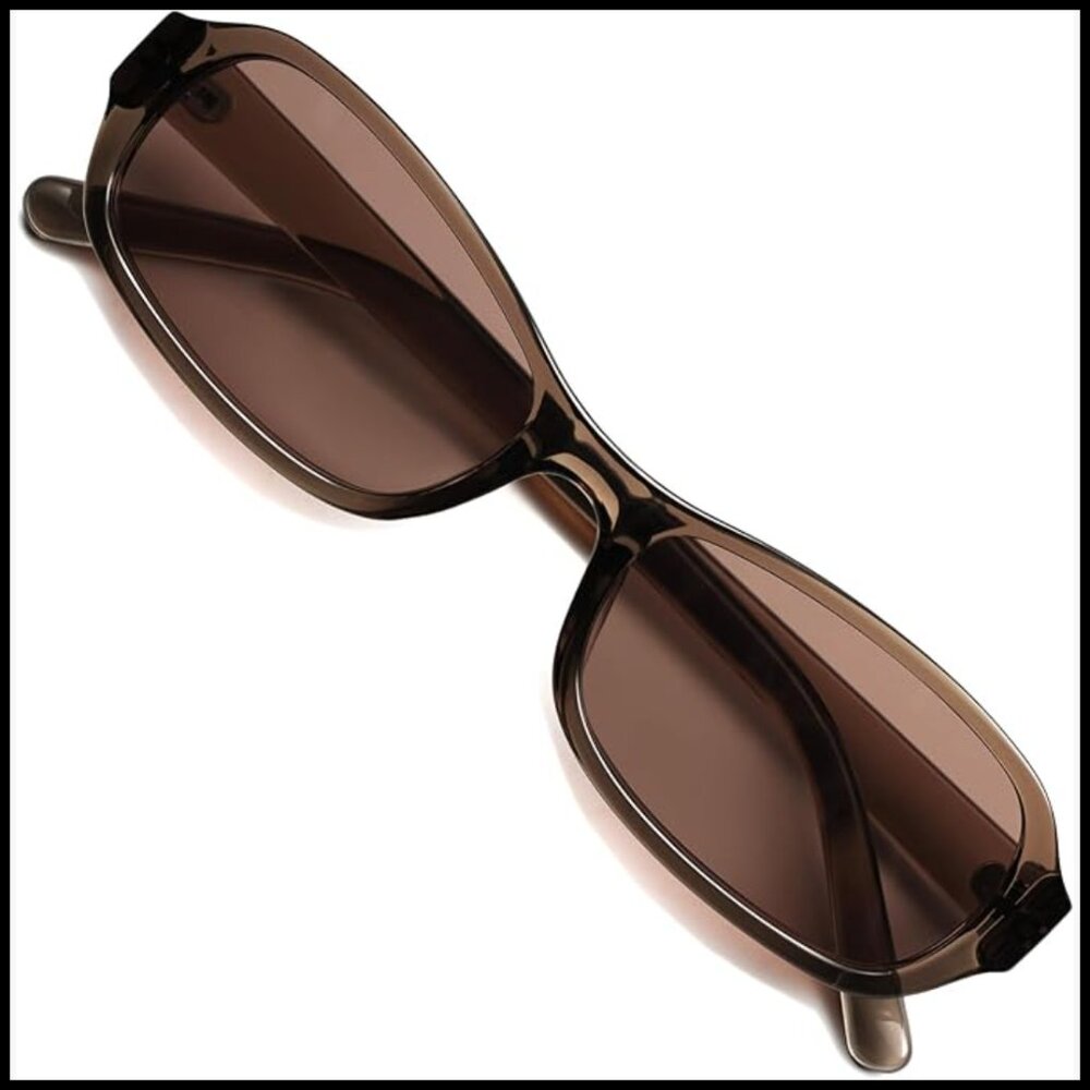 Retro Rectangular Polarized Sunglasses, UV400 Pro… - image 1